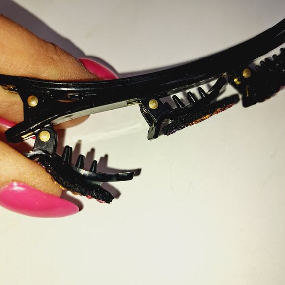 11 Mixed Hair Clips and hair separators Multicolored stones - Picture 9 of 16